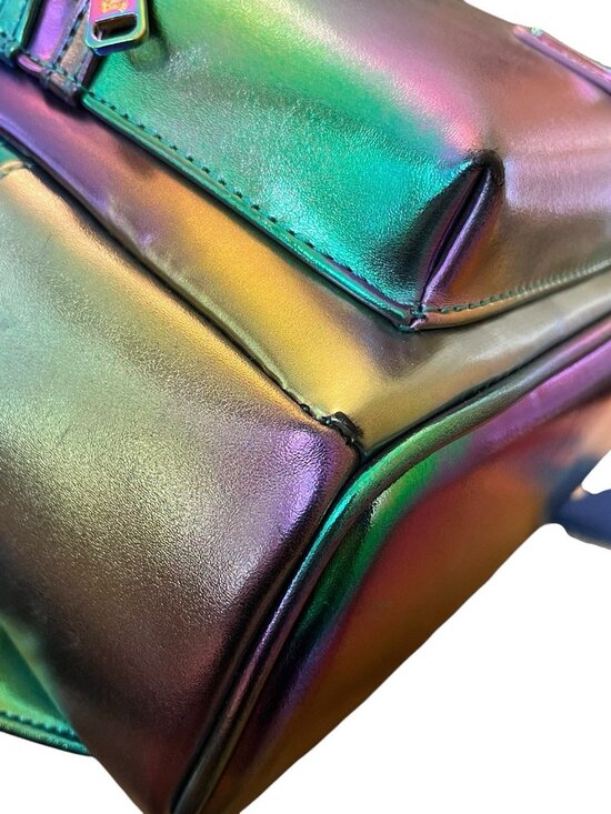 Loungefly Minnie Mouse Bow Oil Slick Mini Backpack Colorful Iridescent Shiny main image 8